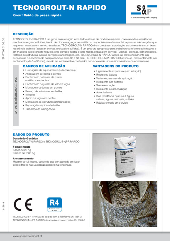 Ficha Técnica S&P Tecnogrout-N Rapido
