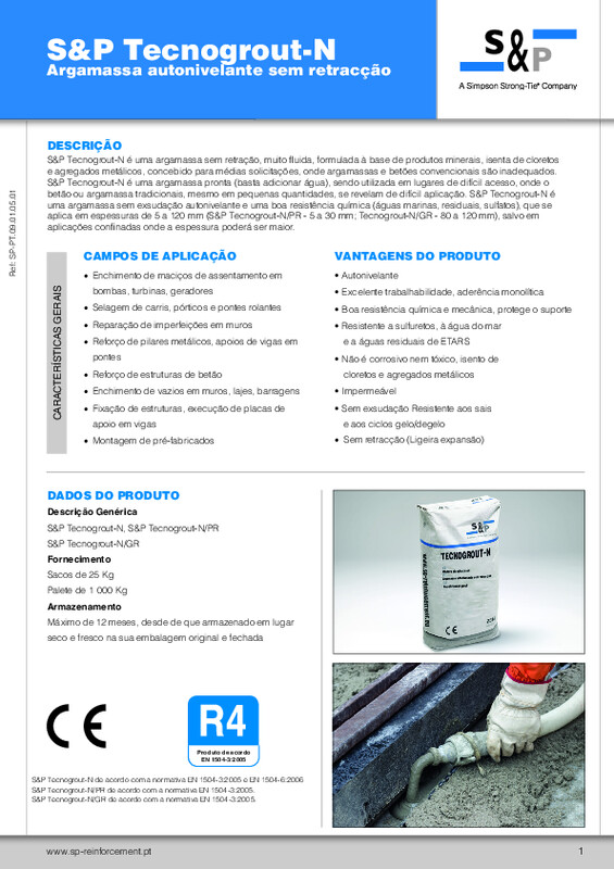 Ficha Técnica S&P Tecnogrout-N
