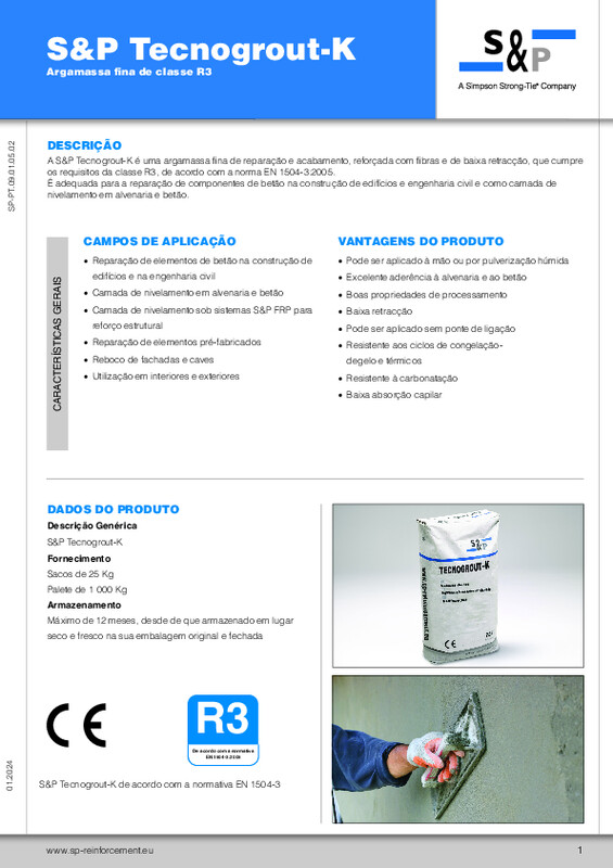 Ficha Técnica S&P Tecnogrout-K