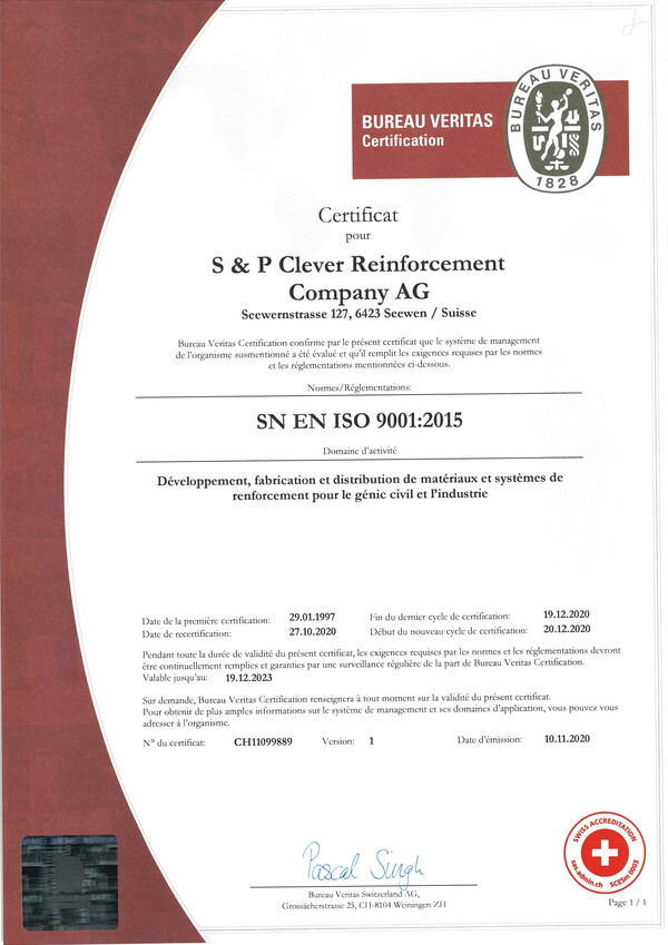 Certificate ISO 9001 : 9015
