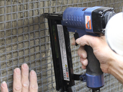 Fixação da malha de fibra de carbono Armo-mesh®
