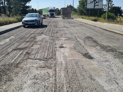 Estado do pavimento após a primeira fresagem